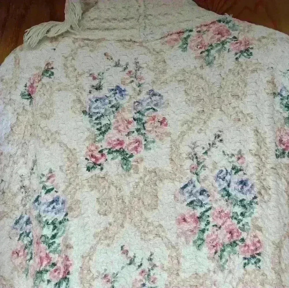 Womens Heavy knit sweater floral boho. Grandmacore cottagecore fairycore knit - Picture 11 of 11